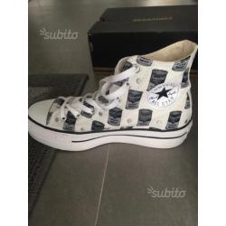 Converse all star platform 37,5 bianche zeppa