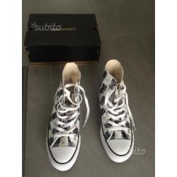 Converse all star platform 37,5 bianche zeppa