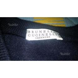 Maglione Brunello Cucinelli, blu, puro cachemire