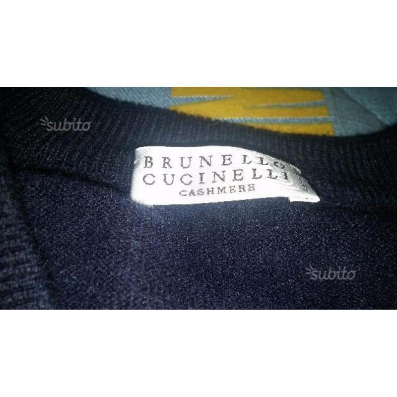 Maglione Brunello Cucinelli, blu, puro cachemire