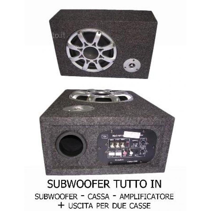 Subwoofer attivo auto amplificato 300w watt 300 ba