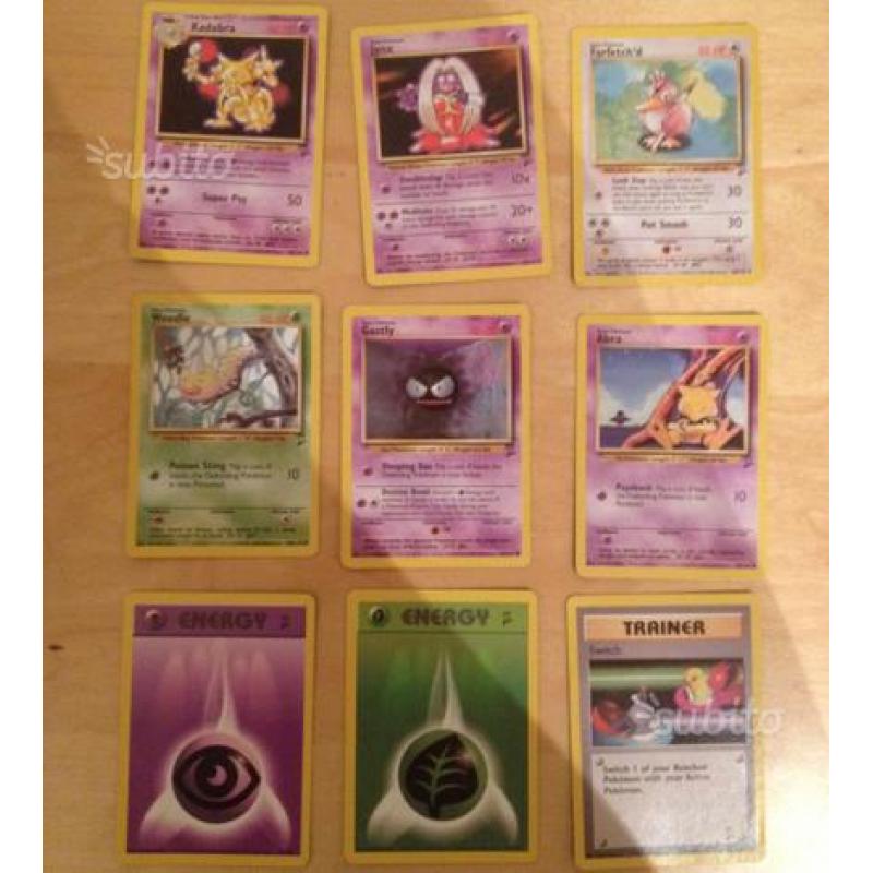 Carte Pokemon, rare, holo e non comuni