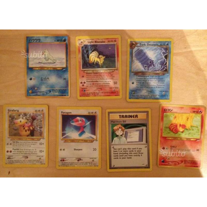 Carte Pokemon, rare, holo e non comuni