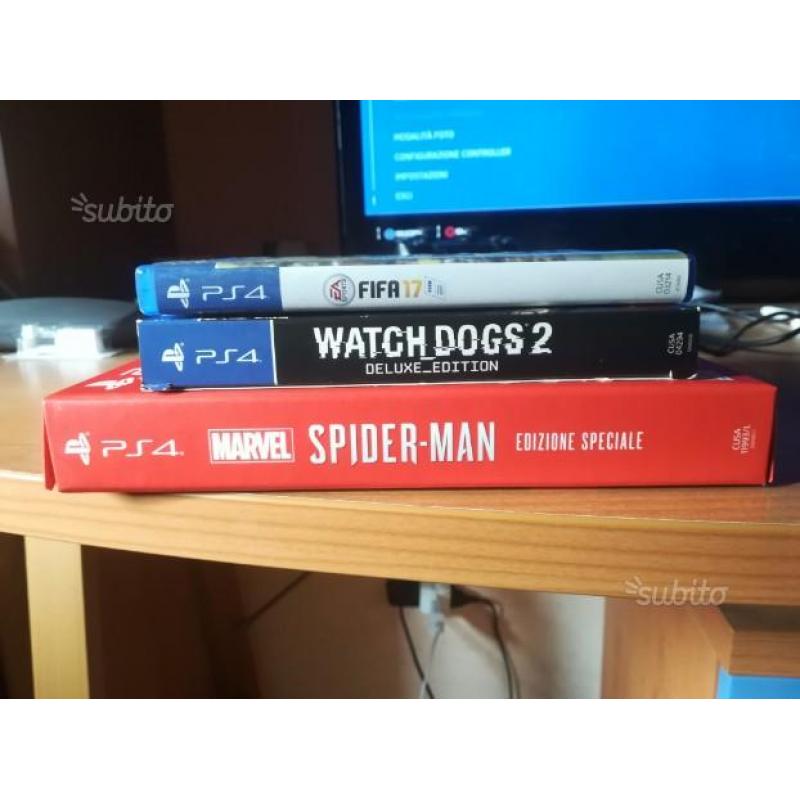 Marvel's Spider-man Watch dogs 2 fifa 17 PS4