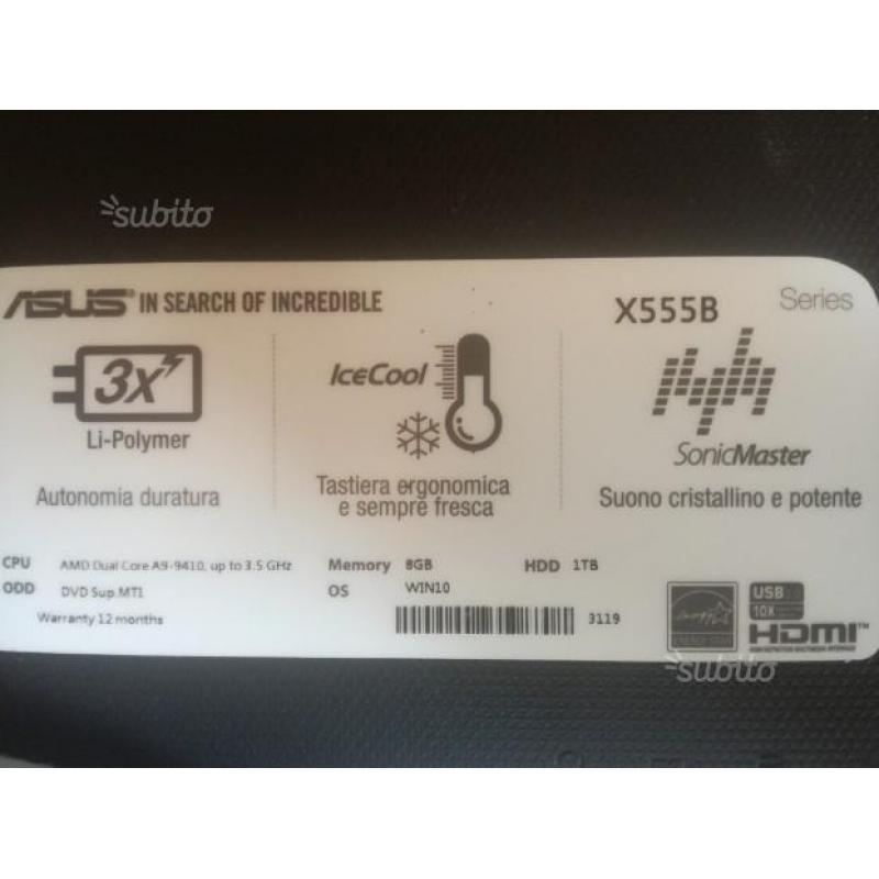 Notebook asus x555b